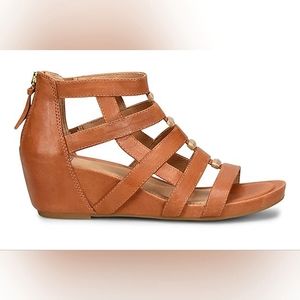 Sofft RIO Wedge Sandals in Luggage Color Size 8M